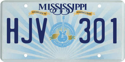 MS license plate HJV301