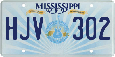 MS license plate HJV302