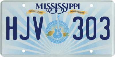 MS license plate HJV303