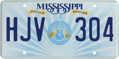 MS license plate HJV304