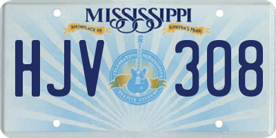 MS license plate HJV308