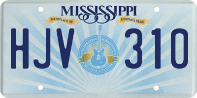 MS license plate HJV310