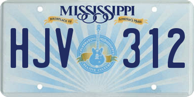 MS license plate HJV312