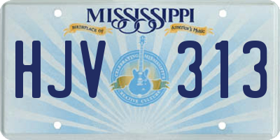 MS license plate HJV313