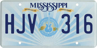 MS license plate HJV316