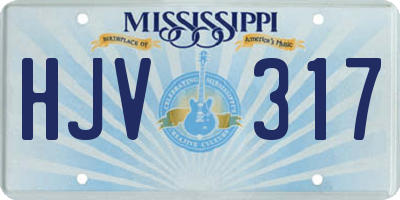 MS license plate HJV317