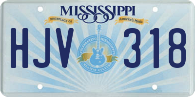 MS license plate HJV318