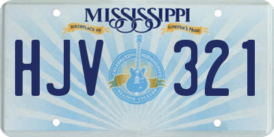 MS license plate HJV321