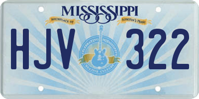 MS license plate HJV322