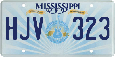 MS license plate HJV323