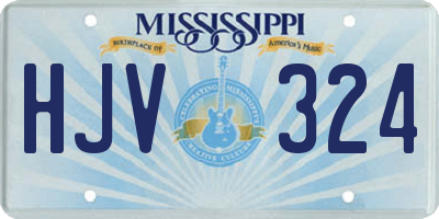 MS license plate HJV324