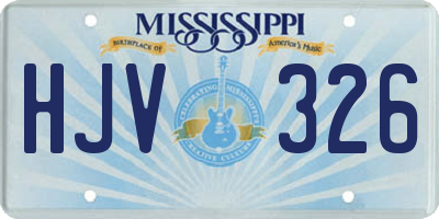 MS license plate HJV326