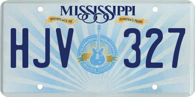 MS license plate HJV327
