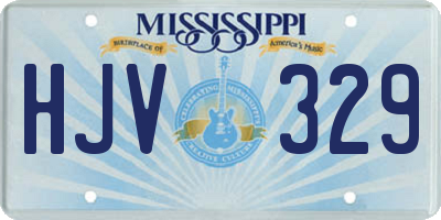 MS license plate HJV329