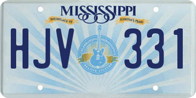 MS license plate HJV331