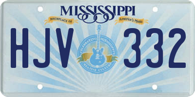 MS license plate HJV332