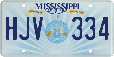 MS license plate HJV334