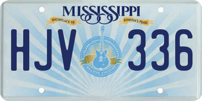 MS license plate HJV336