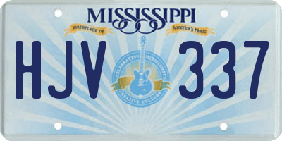 MS license plate HJV337