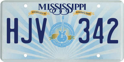 MS license plate HJV342