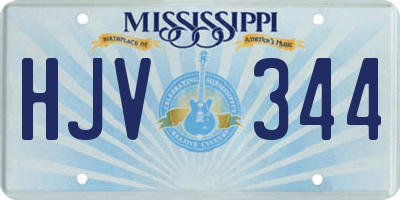 MS license plate HJV344