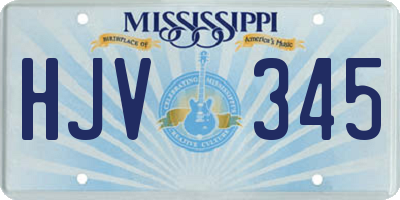 MS license plate HJV345