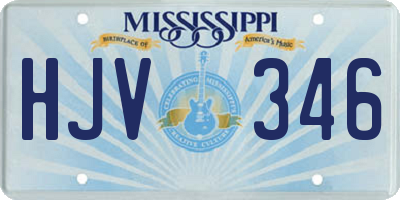 MS license plate HJV346