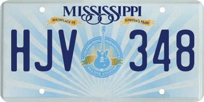 MS license plate HJV348