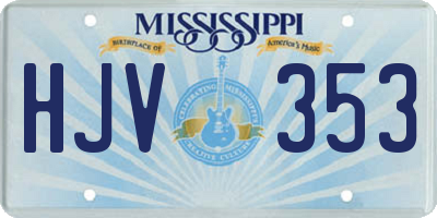 MS license plate HJV353