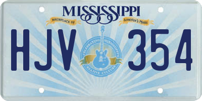 MS license plate HJV354