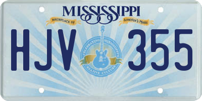 MS license plate HJV355
