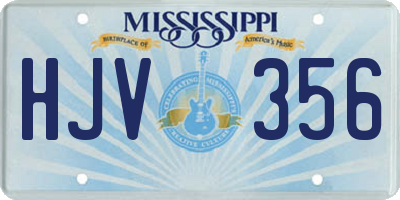 MS license plate HJV356