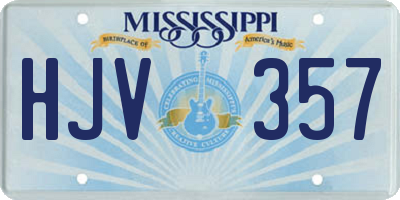 MS license plate HJV357