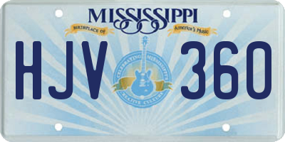 MS license plate HJV360