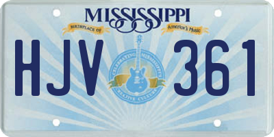 MS license plate HJV361