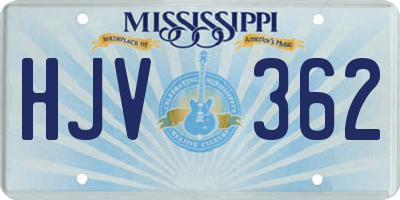 MS license plate HJV362