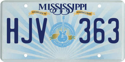 MS license plate HJV363