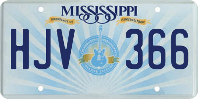 MS license plate HJV366