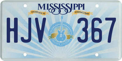 MS license plate HJV367