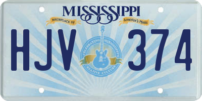 MS license plate HJV374