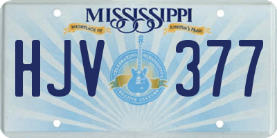 MS license plate HJV377