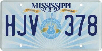 MS license plate HJV378