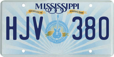 MS license plate HJV380