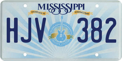 MS license plate HJV382