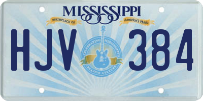 MS license plate HJV384
