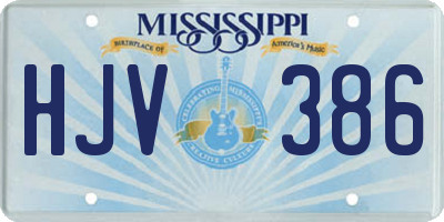 MS license plate HJV386