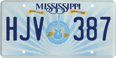 MS license plate HJV387