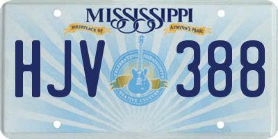 MS license plate HJV388