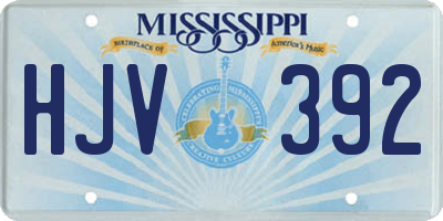 MS license plate HJV392