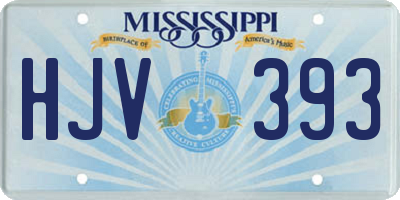 MS license plate HJV393